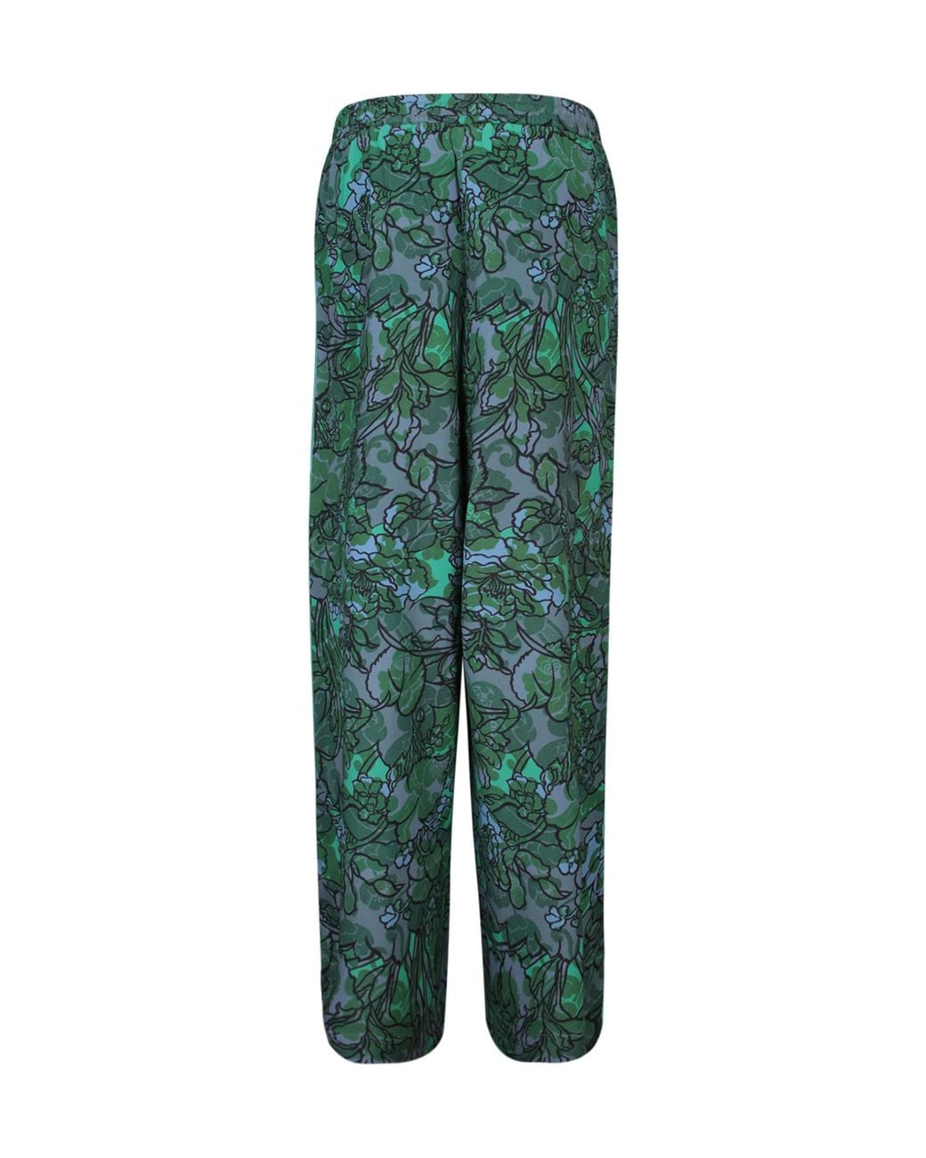 Pierre Louis Mascia Green Pattern Wide-Legged Casual Pants