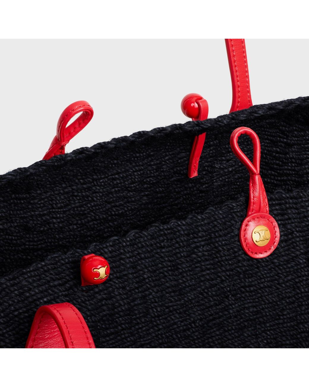Céline Black Large Triomphe Beads Basket