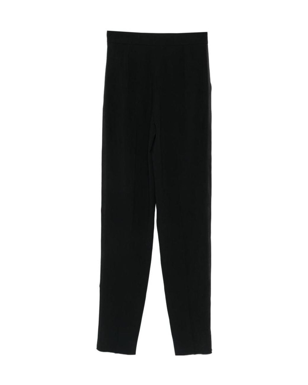 Emporio Armani Black Pleated Straight-Leg Pants