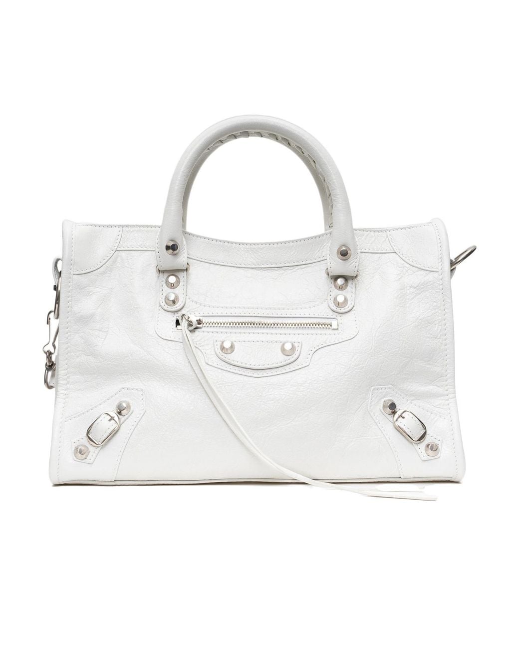 Balenciaga White Le City Top Handle Bag for men