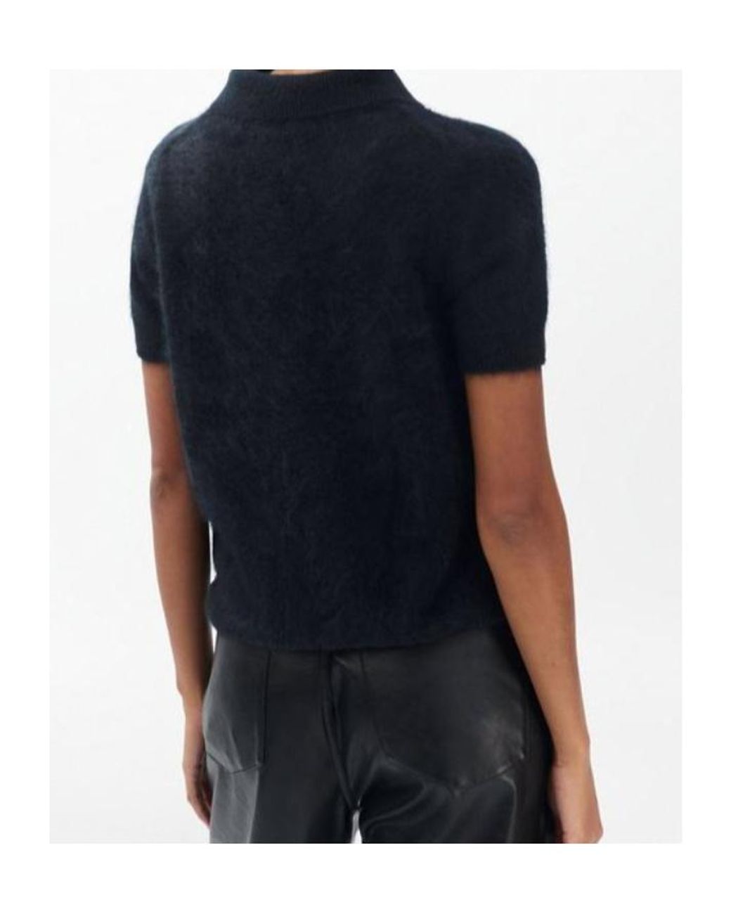 Rag & Bone Black Jada Brushed Cashmere Polo