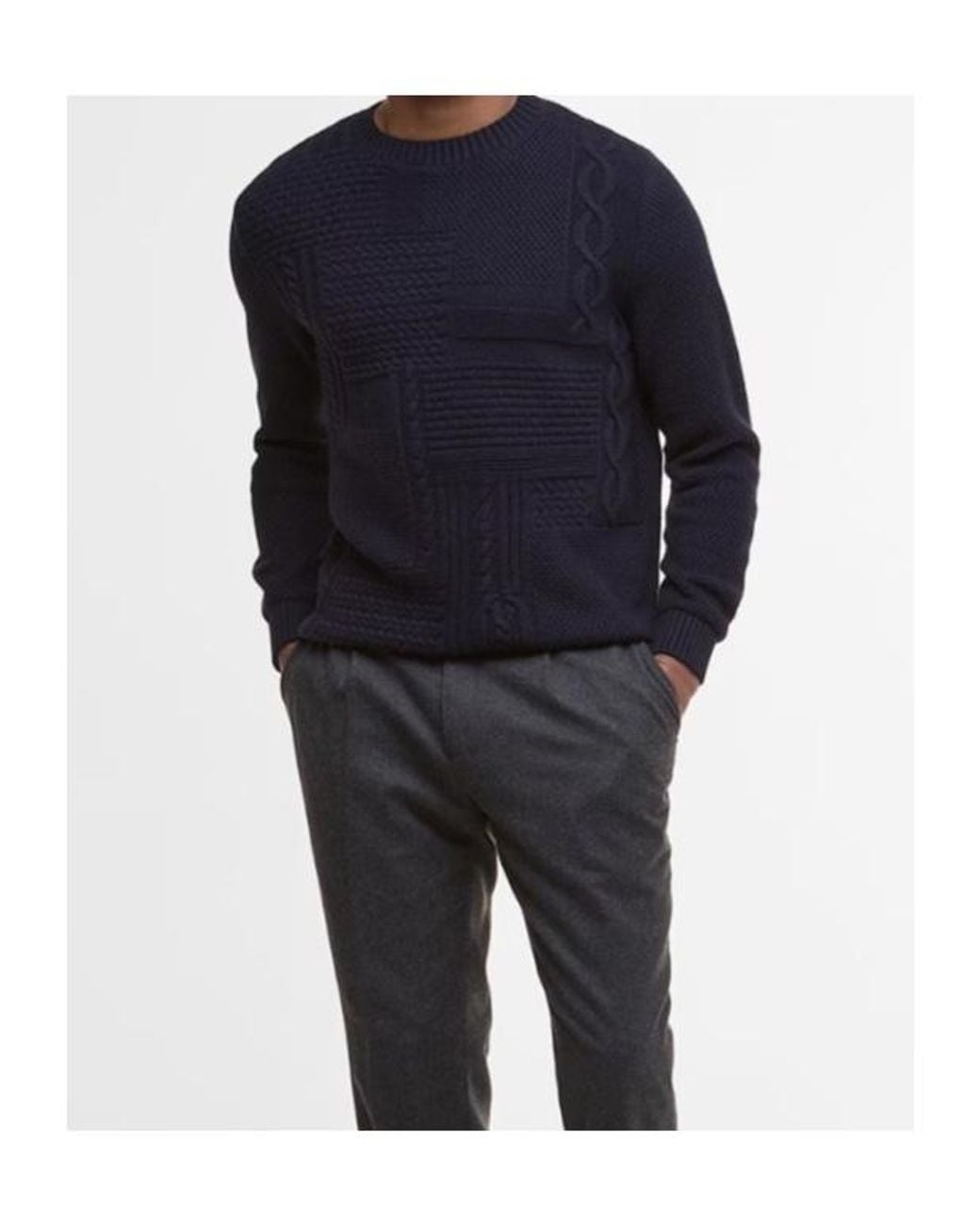 Barbour Blue Crew Neck Sweater for men