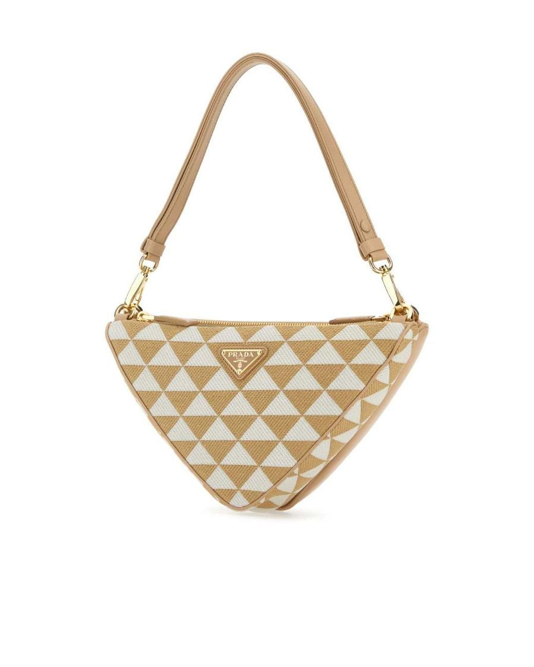 Prada White Symbole Logo Shoulder Bag
