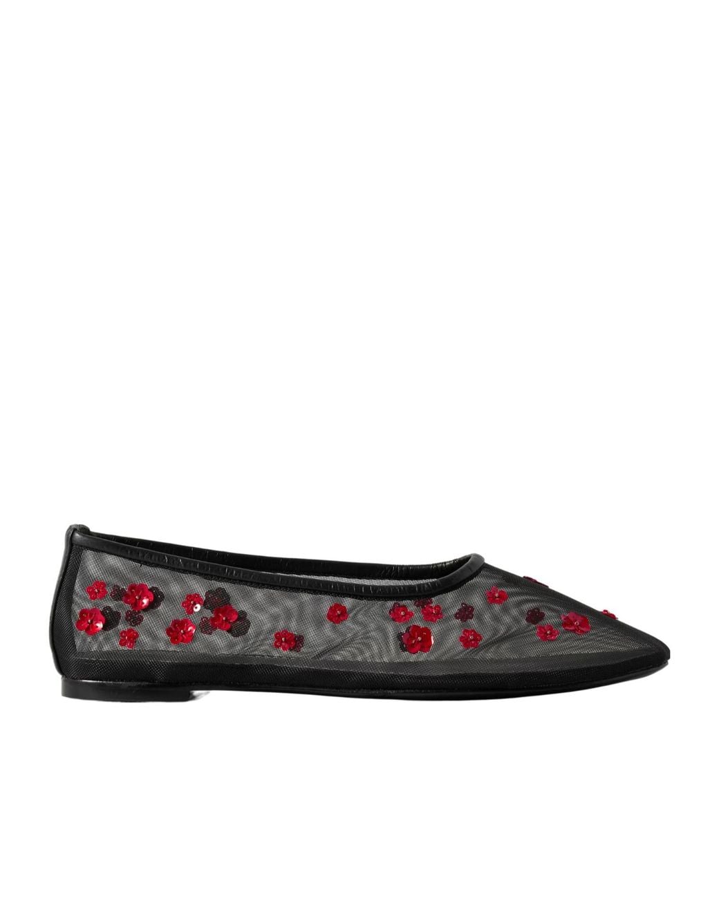 Staud Brown Alba Mesh Ballet Flats