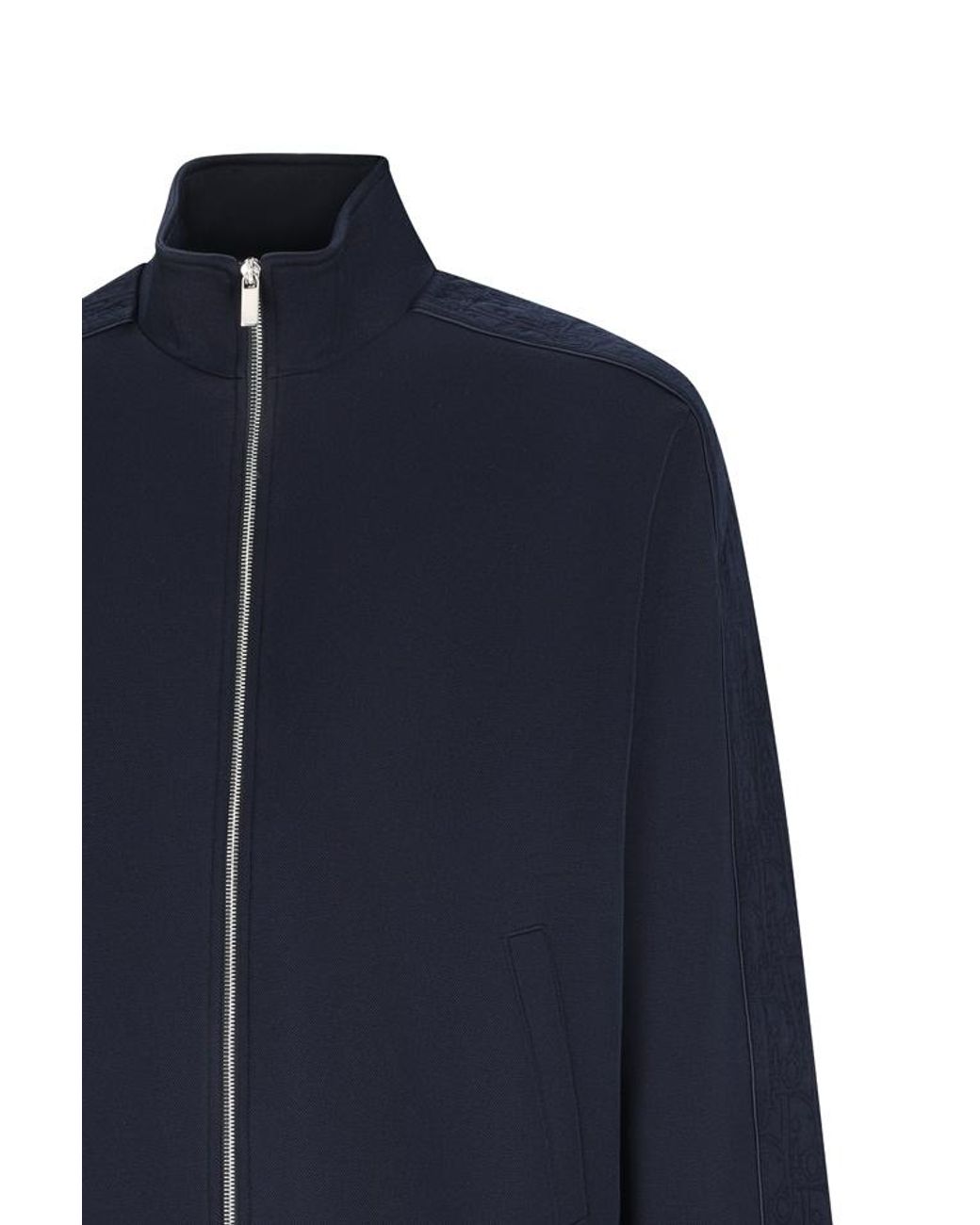 Dior Blue Homme Oblique Zip-Up Track Jacket for men
