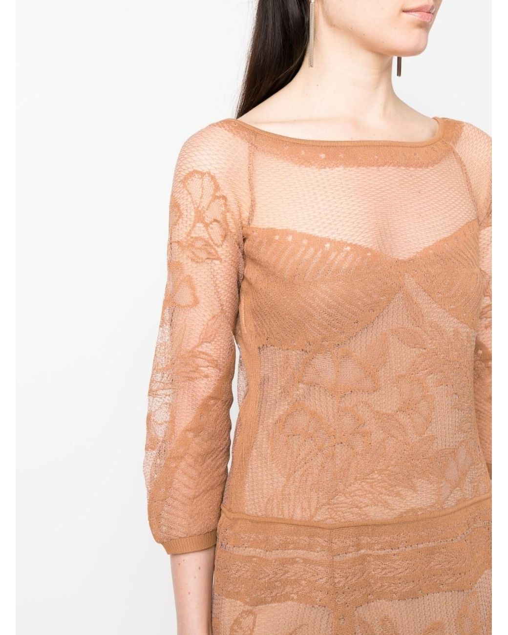 Alberta Ferretti Natural Floral Maxi Dress