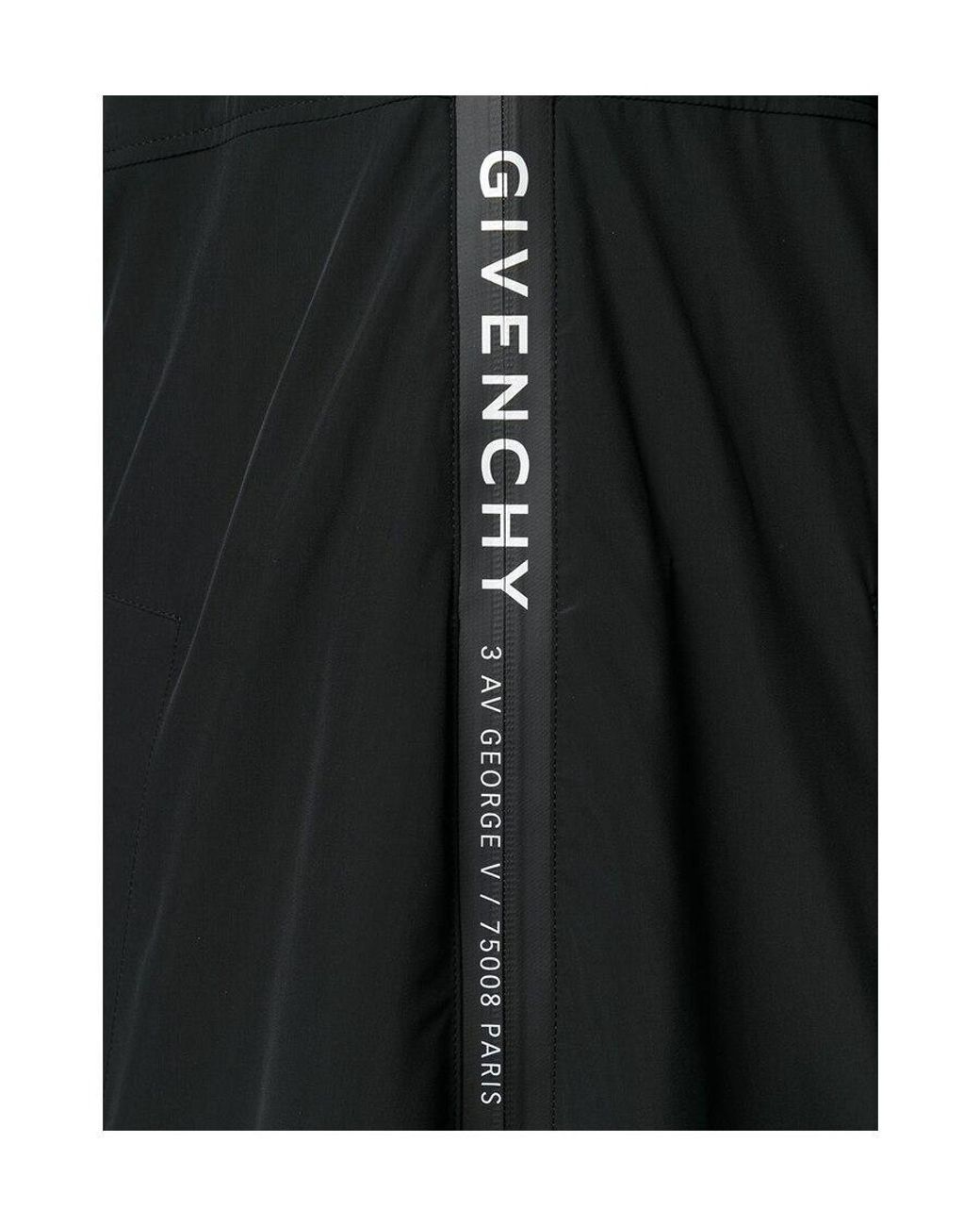 Givenchy Black Hooded Belted Raincoat