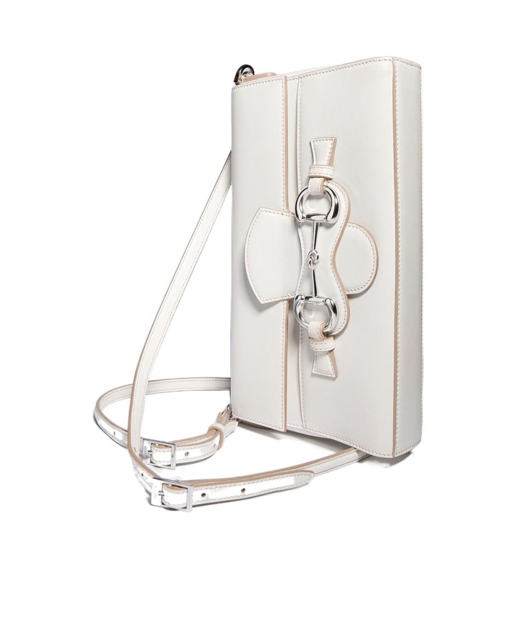 Gucci White Horsebit Ristretto Medium Shoulder Bag