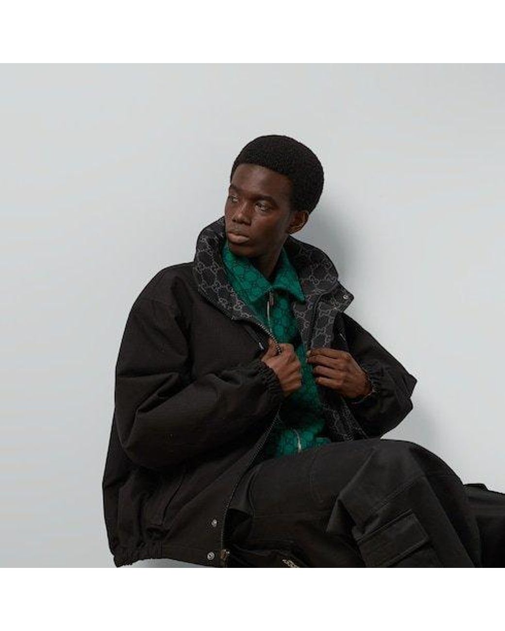 Gucci Black Gg Supreme Reversible Jacket for men