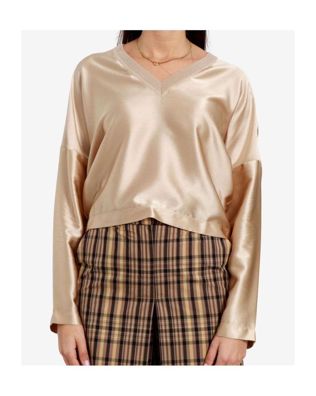 Semicouture Natural V-Neck Knitwear