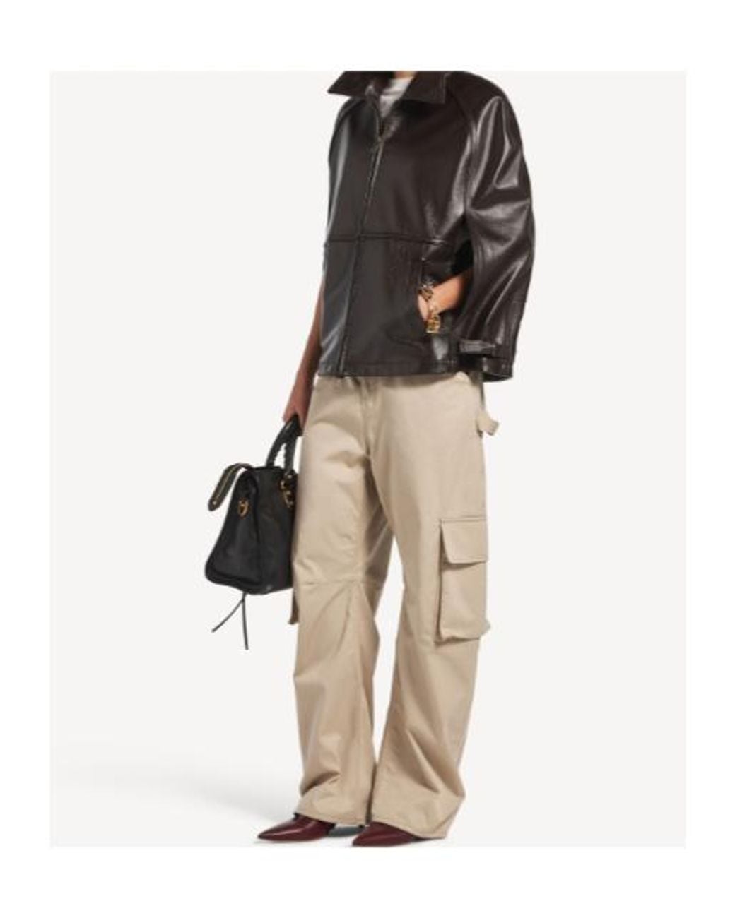 Balenciaga Natural Cotton Cargo Trousers