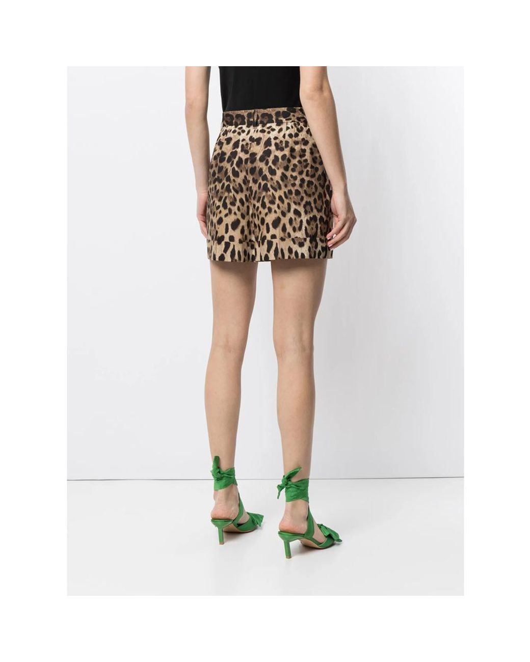 Dolce & Gabbana Natural Leopard Printed Poplin Shorts