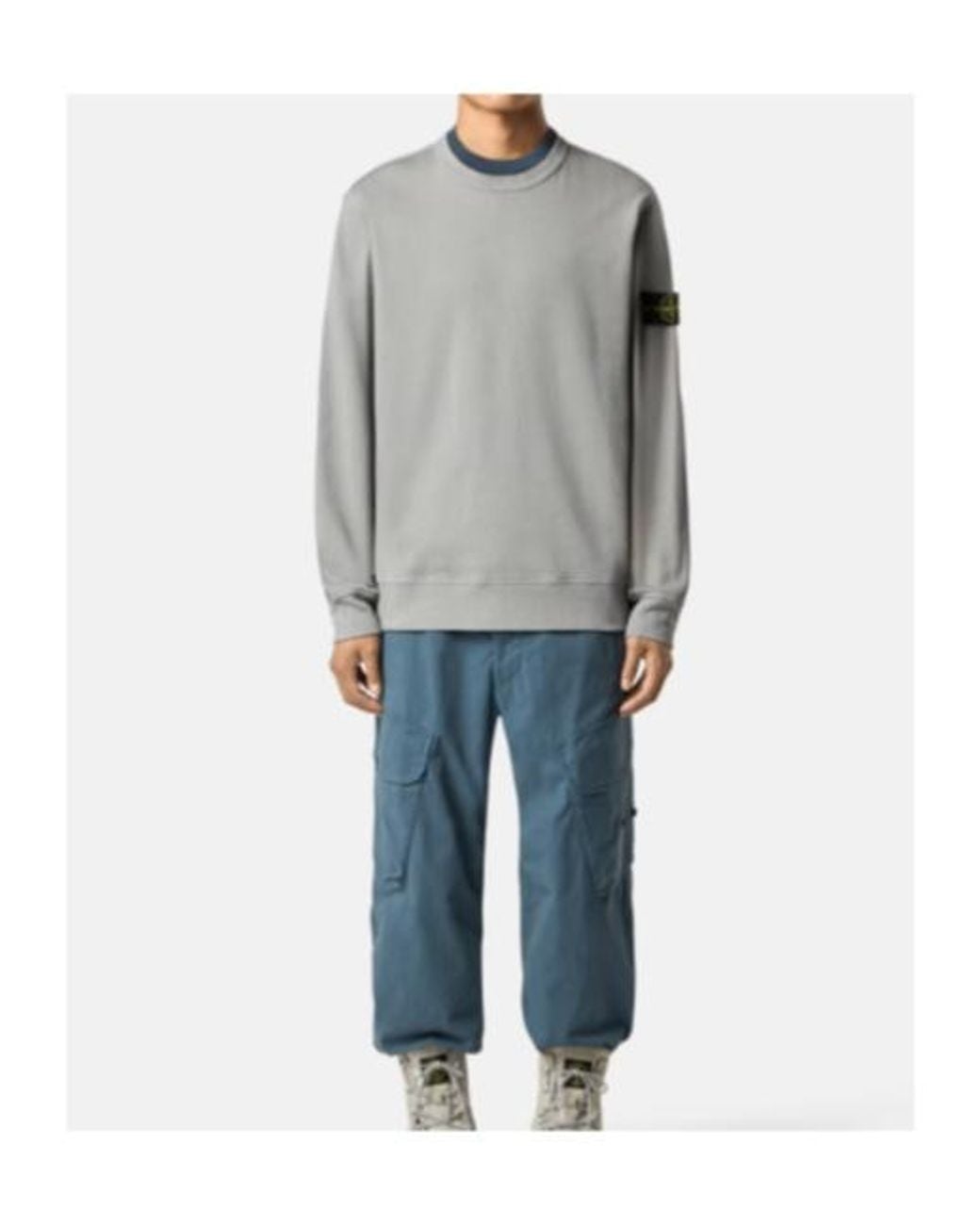 Stone Island Gray 6100017 Organic Cotton Interlock Regular-Fit Crew-Neck Sweatshirt for men