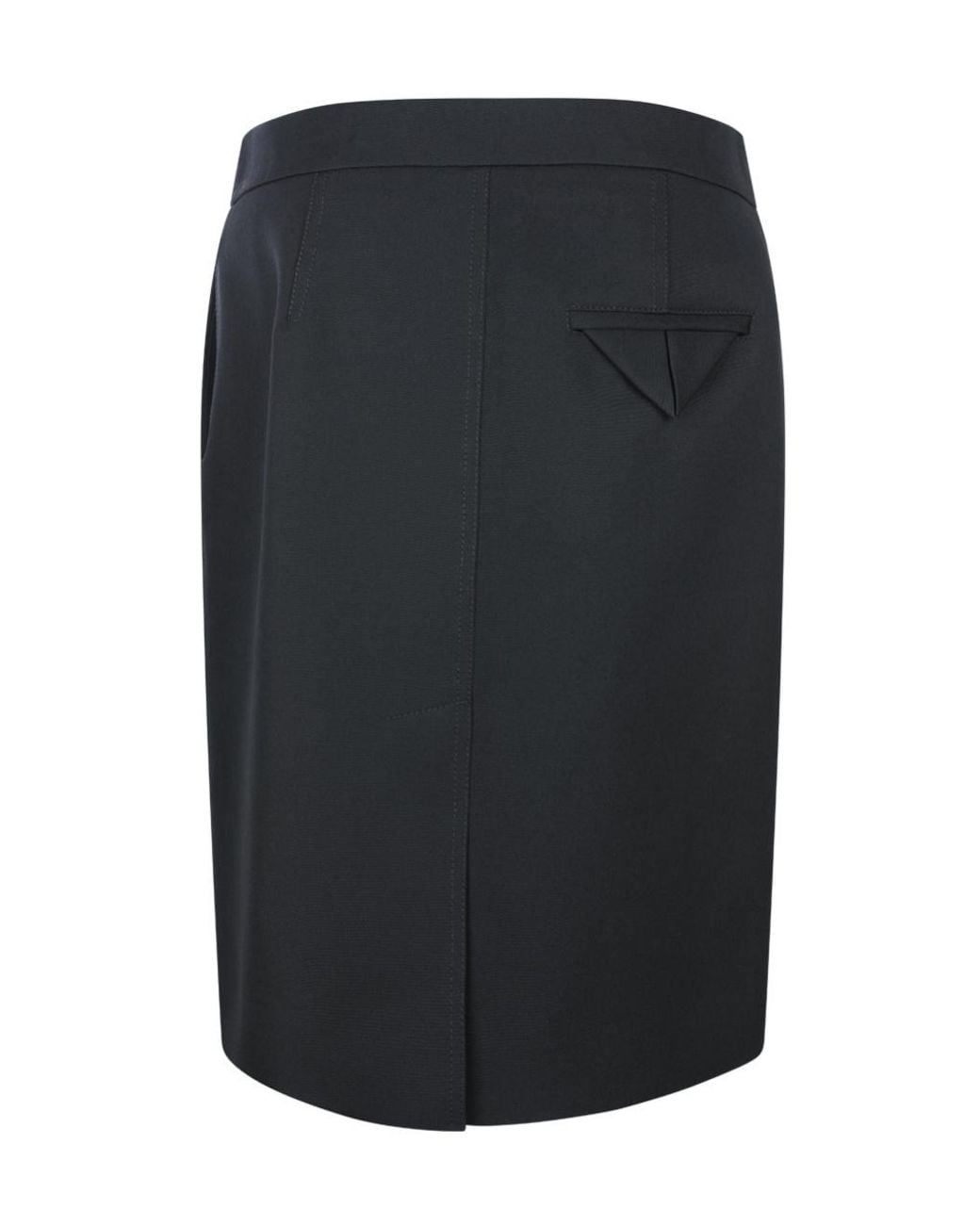 Bottega Veneta Black Slit Detailed Midi Skirt