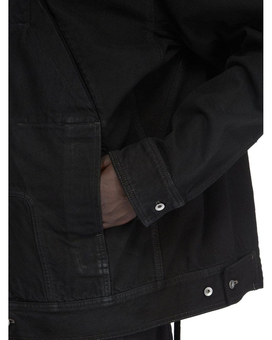 Rick Owens Black Sphinx Jumbo Worker Button-Up Jacket for men