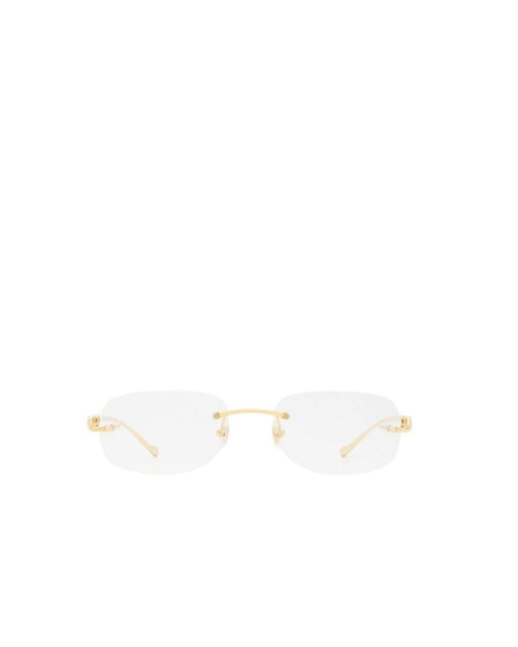 Cartier White Oval Frameless Glasses for men
