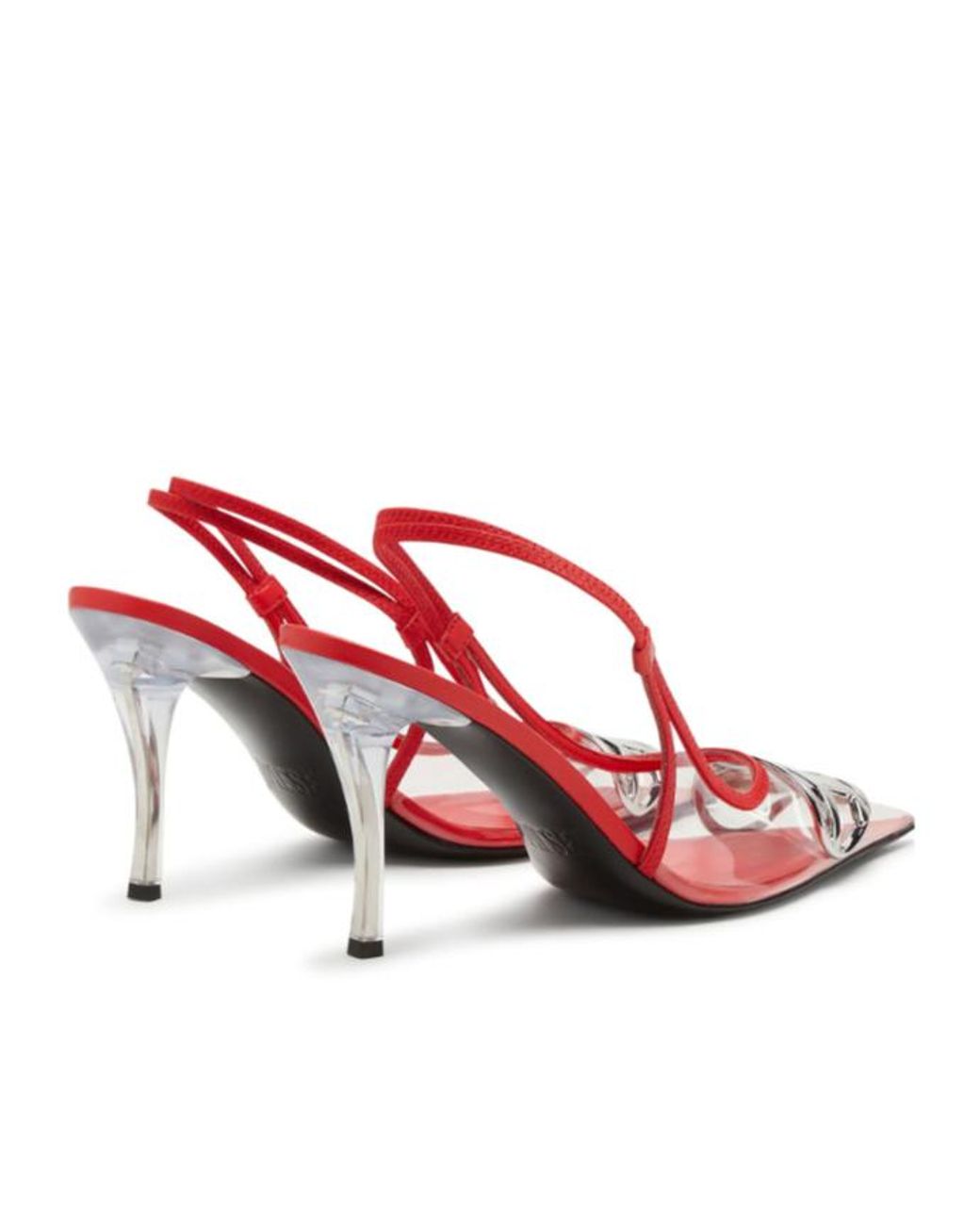 DIESEL Pink D-Venus-Leather-Trim Transparent Slingback Pumps