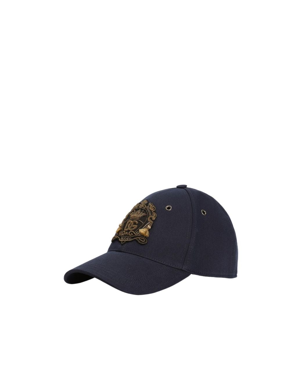 Dolce & Gabbana Blue Heraldic Patch Baseball Cap for men