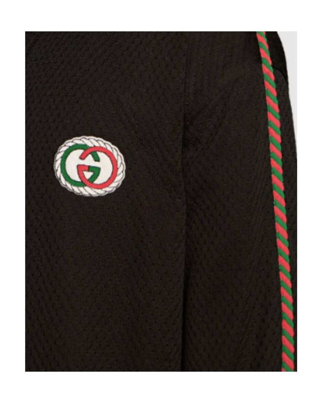 Gucci Black Oversized Mesh Logo Jacket for men