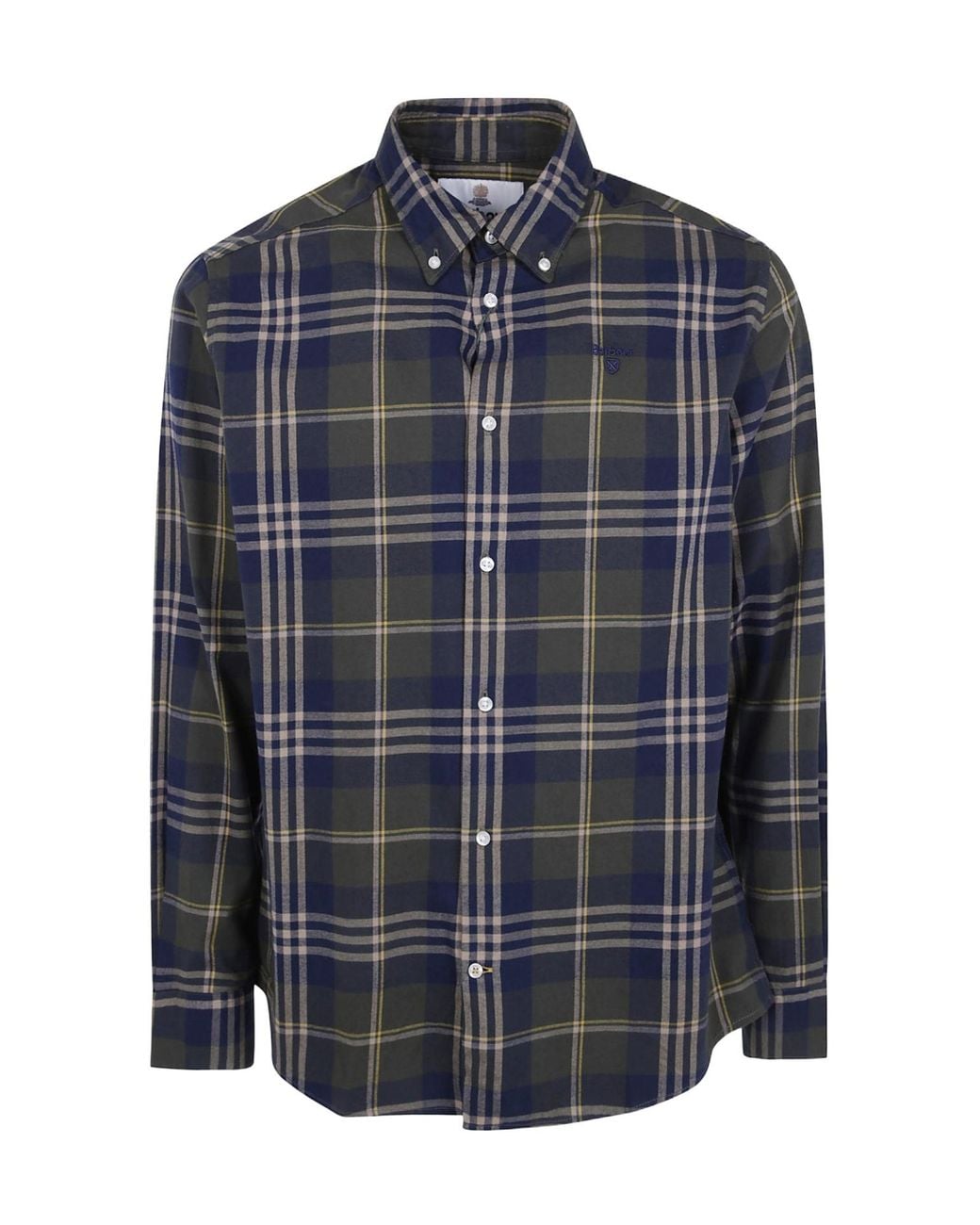 Barbour Blue Edgar Check-Pattern Button-Down Shirt for men
