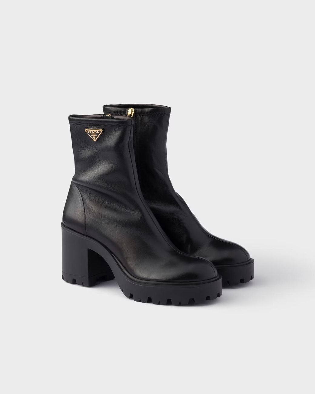 Prada Black Stride Flow Block Heeled Ankle Boots