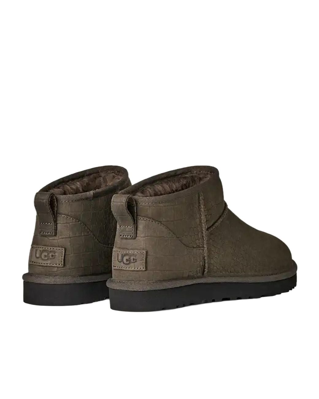 Ugg Brown M Classic Ultra Mini Embossed Boots for men