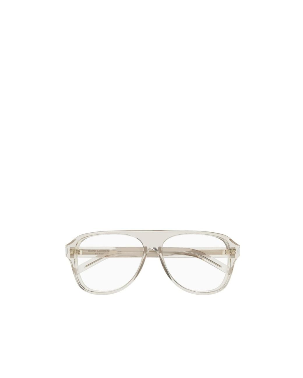 Saint Laurent White Full-Rimmed Plano Lenses for men