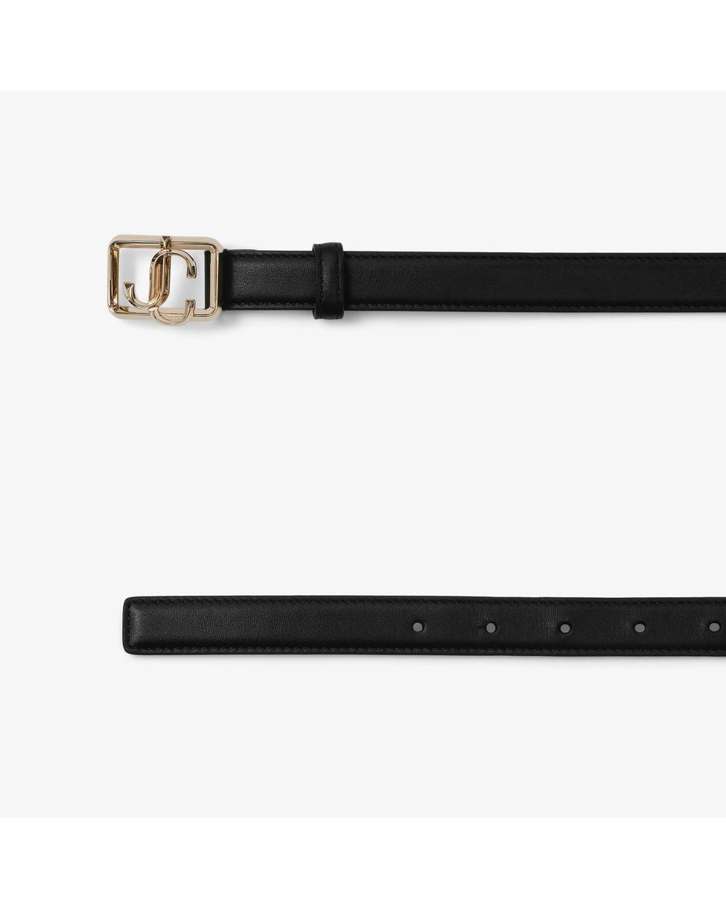 Jimmy Choo White Jc Buckle Leather Belt