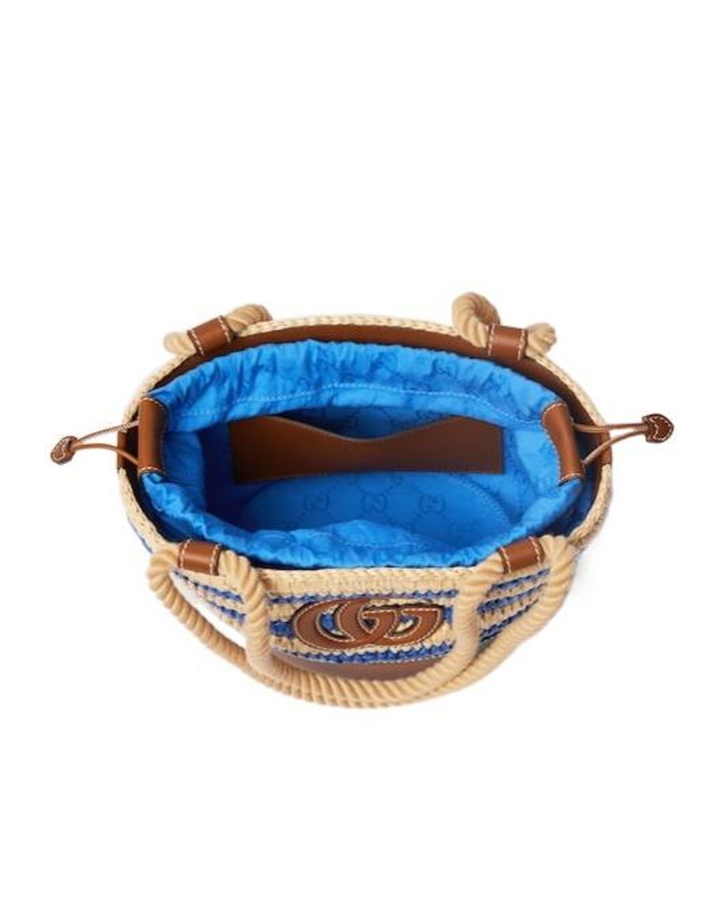 Gucci Blue Woven Mini Bucket Bag