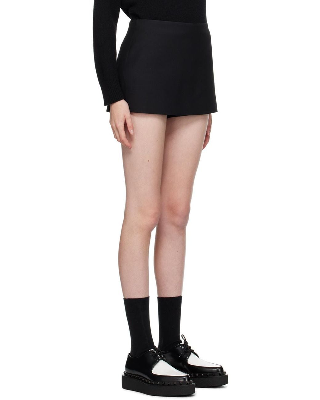 Valentino Black Low-Rise Fitted Miniskirt