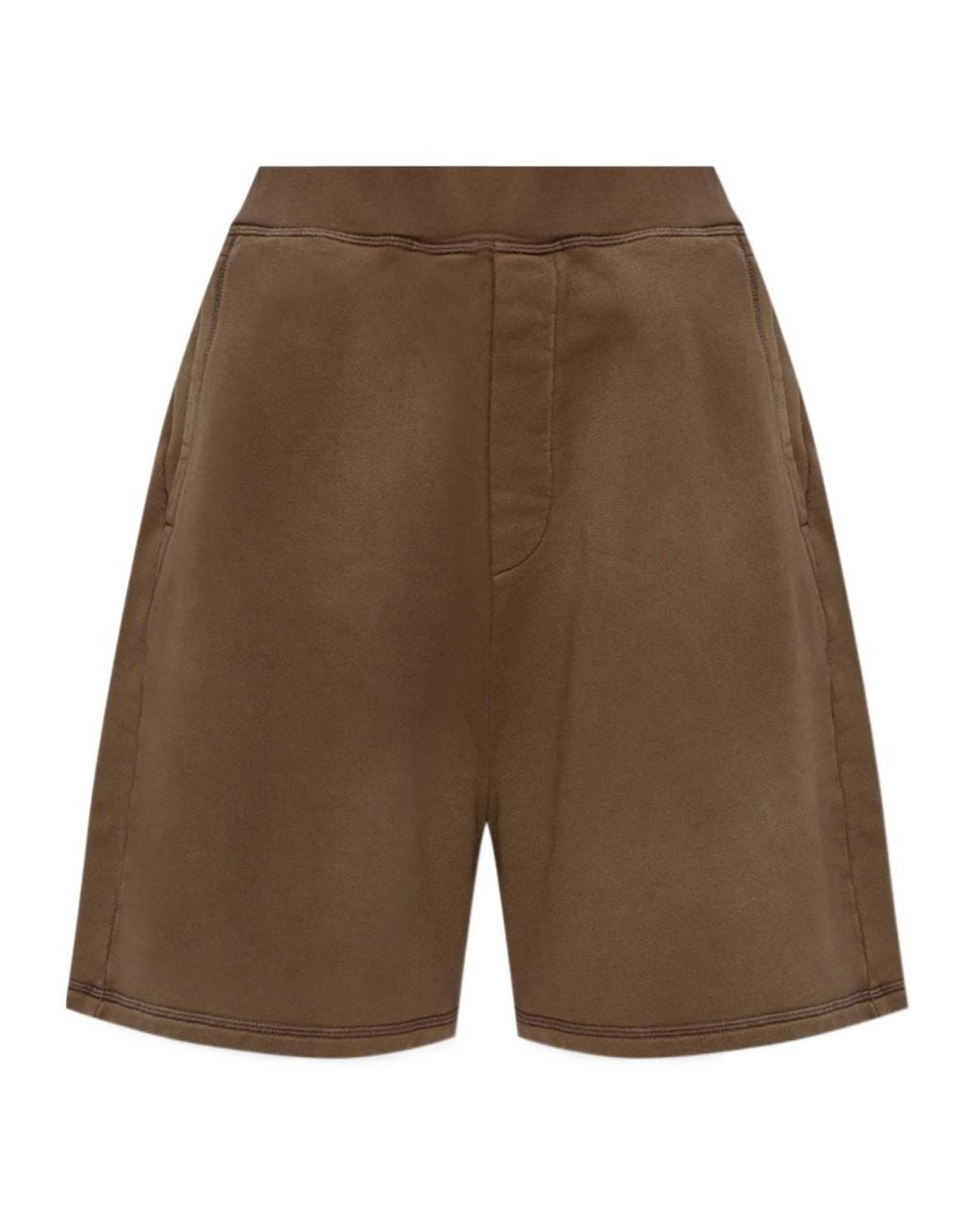 DSquared² Brown Logo-Printed Elasticated Waistband Shorts