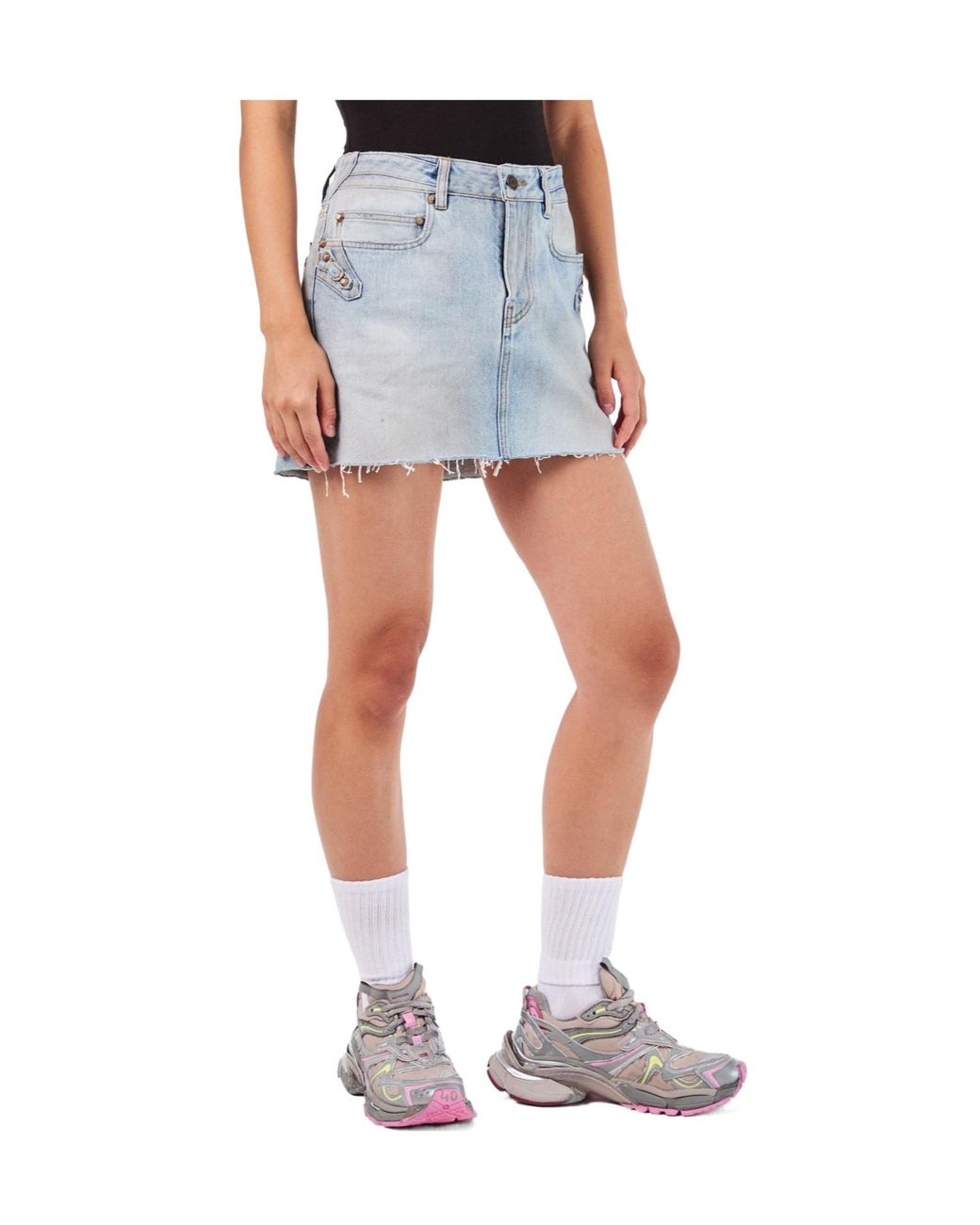 Balenciaga Blue Denim Mini Skirt