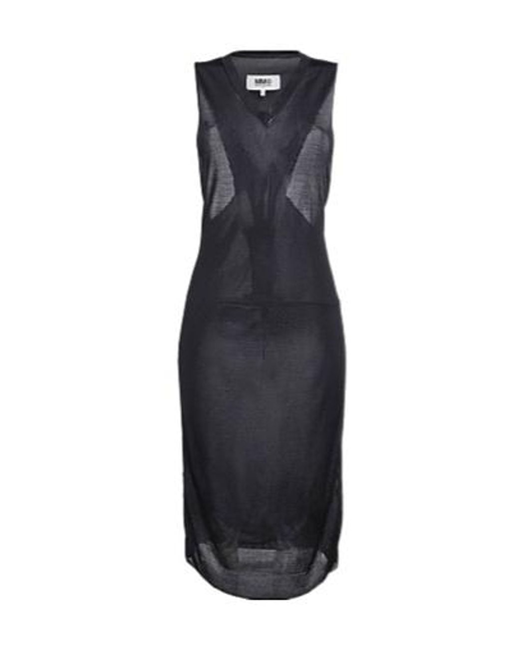 MM6 by Maison Margiela Blue V-Neck Knitted Dress
