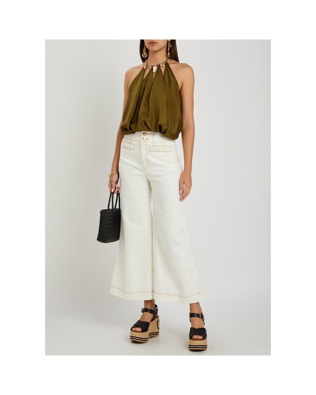 Zimmermann White High-Waist Jeans