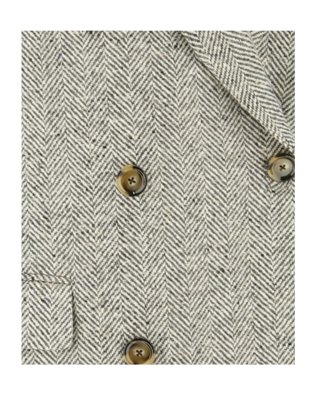 Lardini Gray Double-Breasted Herringbone-Tweed Coat for men