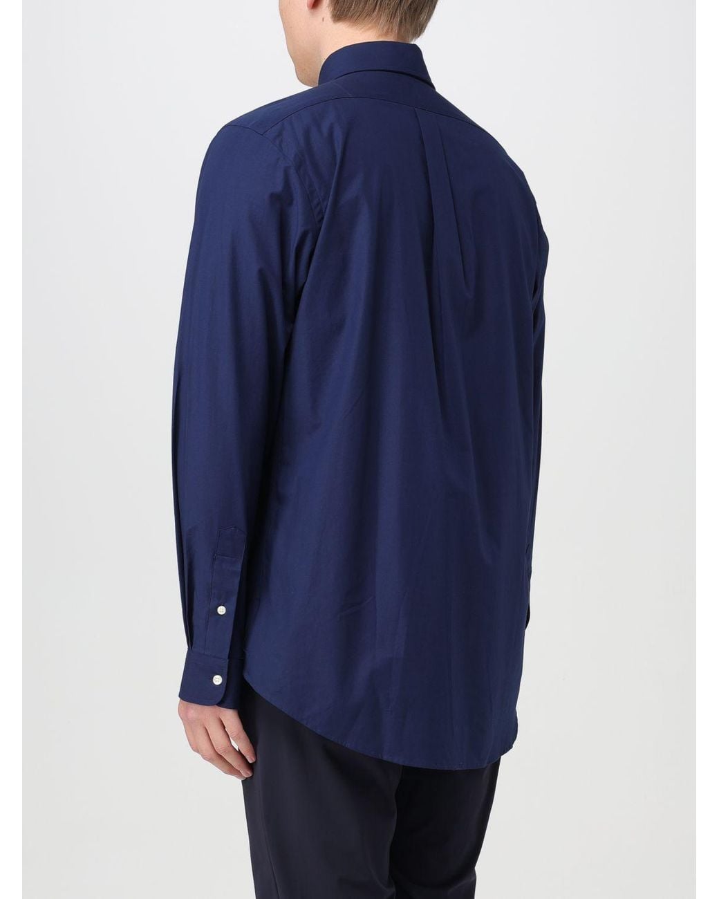 Polo Ralph Lauren Blue Pony Embroidered Poplin Shirt for men