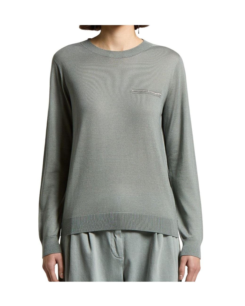 Peserico Gray Long Sleeved Sweatshirt
