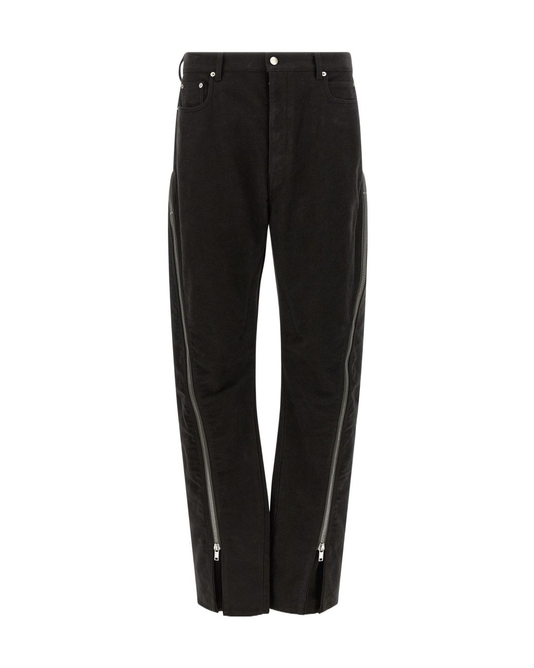 Rick Owens Black Zip-Detail Flared Hem Jeans for men