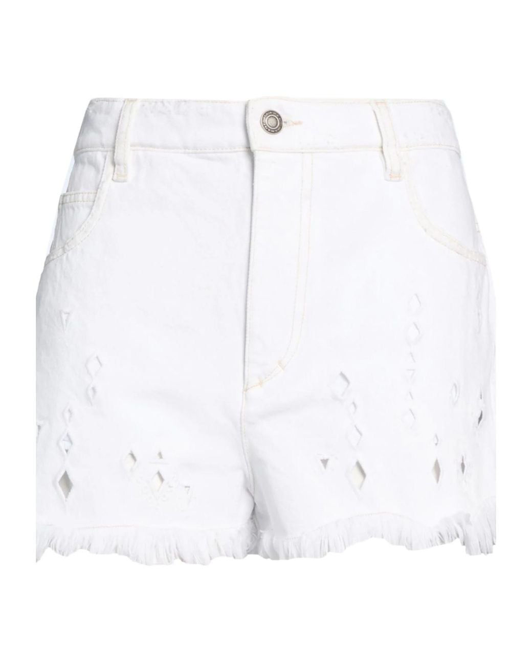 Isabel Marant White Five-Pocket Denim Shorts