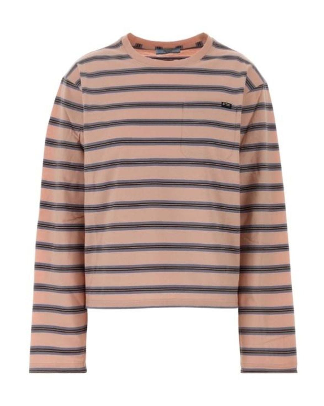 Prada Brown Striped Long-Sleeved T-Shirt