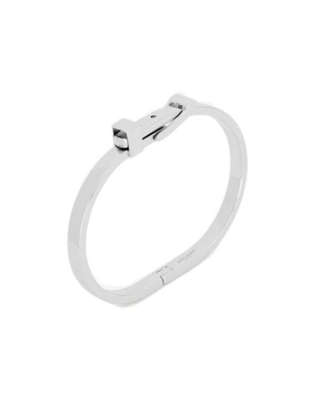 Saint Laurent White Logo Engraved Buckle Bracelet for men