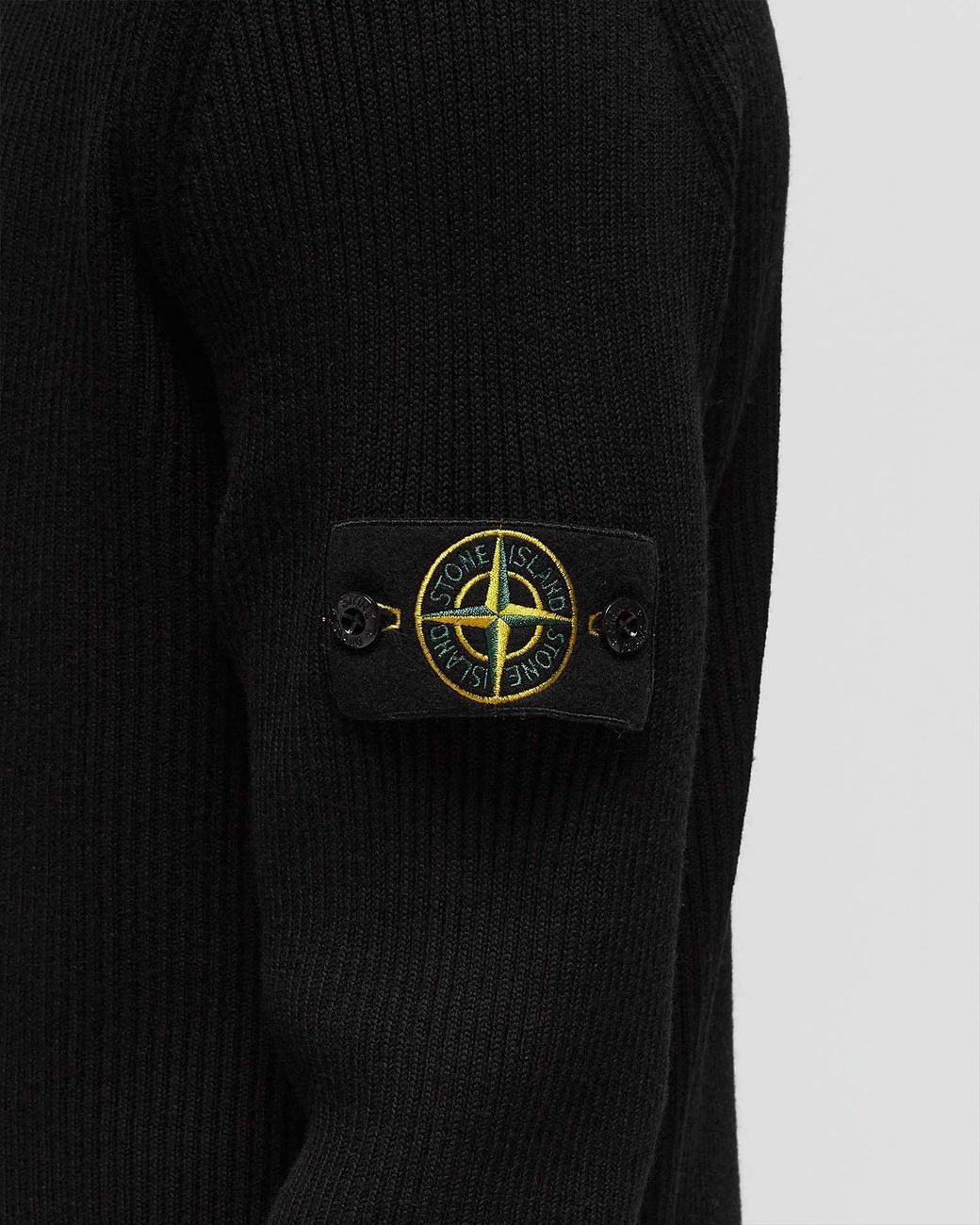 Stone Island Black Logo Patch Roll Neck Jumper for men