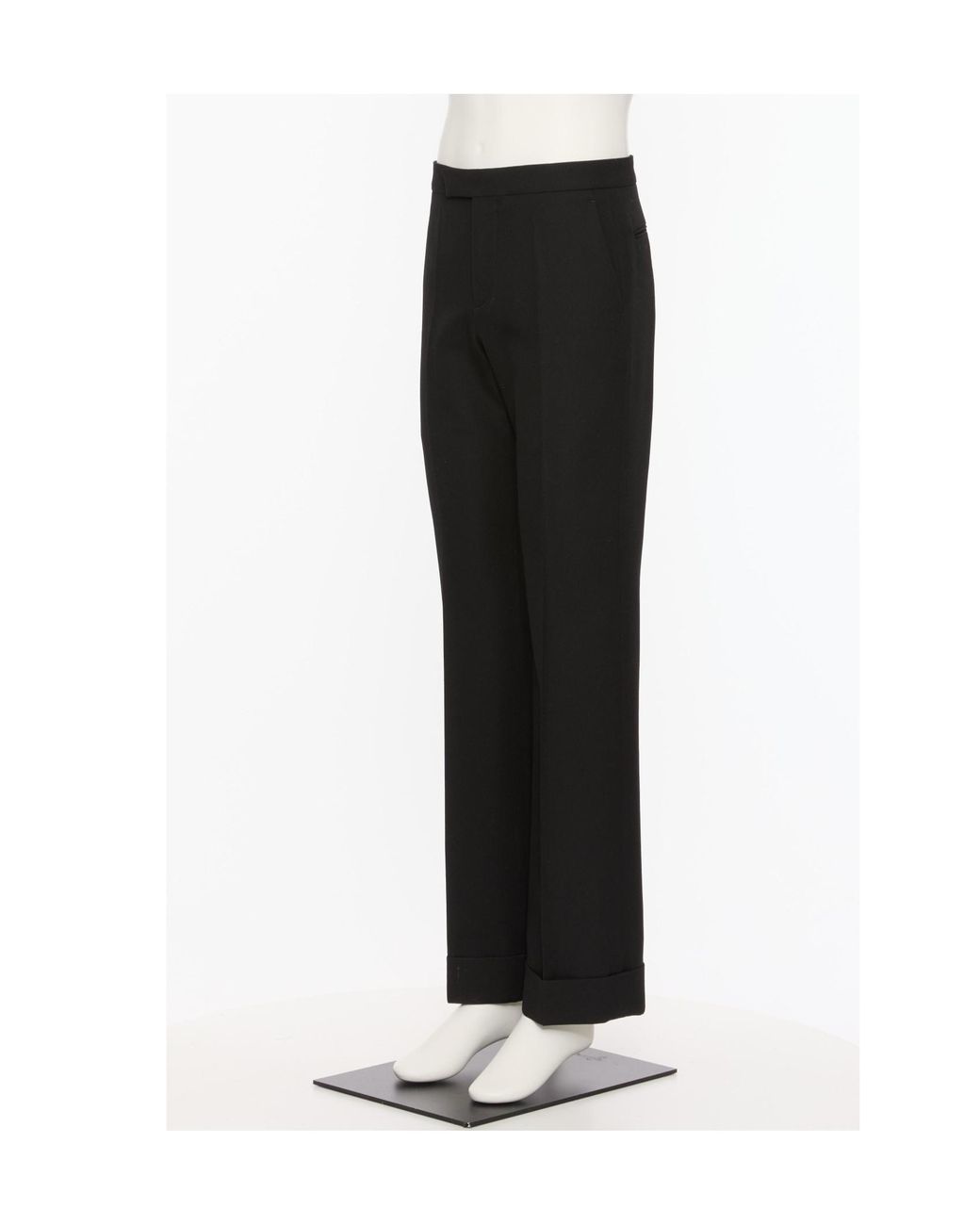 Valentino Black Pleat Detailed Turn-Up Hem Pants for men