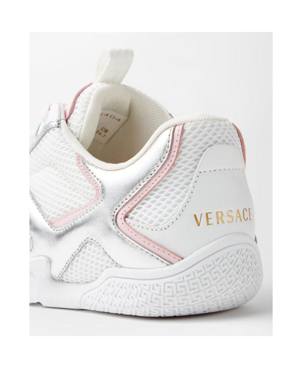 Versace White Mesh Lace-Up Sneakers