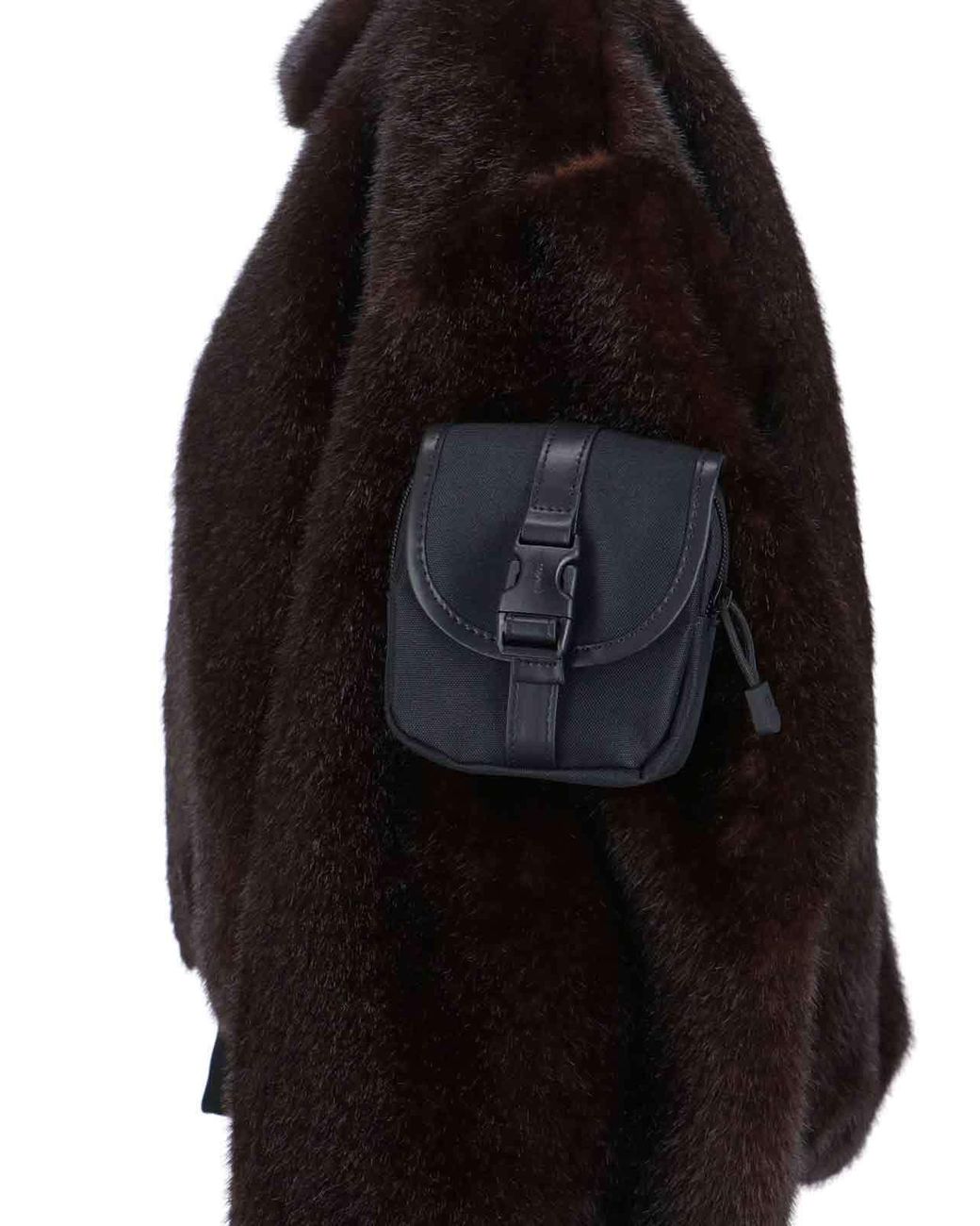 Coperni Black Faux Fur Bomber Jacket
