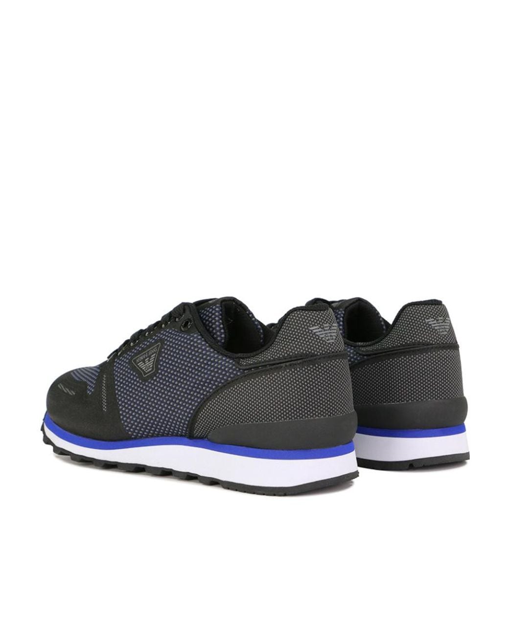 Armani Jeans Black Stitching Lace-Up Casual Sneakers for men