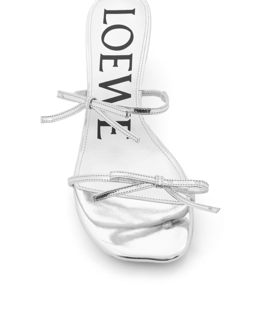 Loewe White Petal Metallic Sandals
