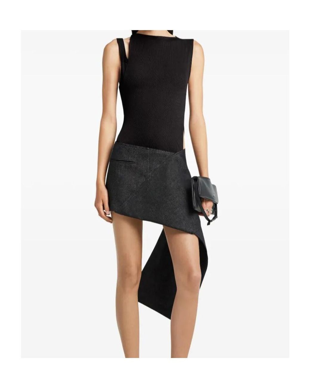 Courreges Black Courrèges Oblique 90's Rib Top