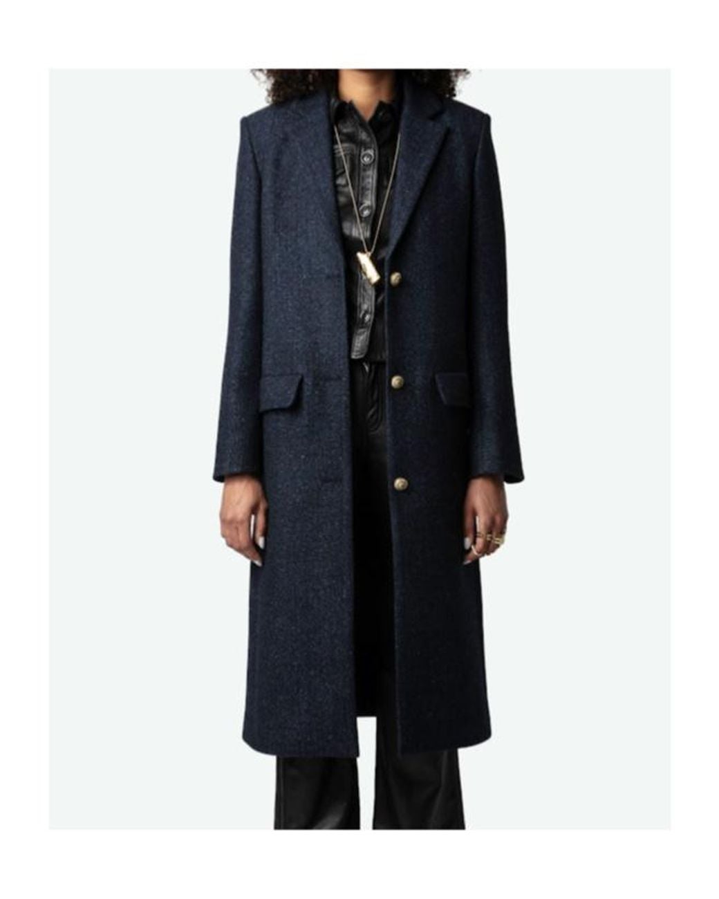 Zadig & Voltaire Blue Mio Single-Breasted Coat