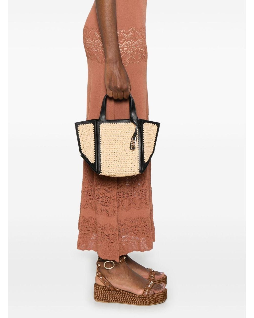 Michael Kors Natural Jordi Small Hand-Crocheted Tote Bag